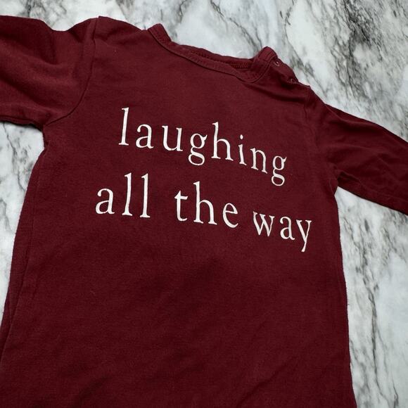 KATE QUINN Jingle Bells Laughing All The Way Baby Gown Size 6-12 Month Christmas - Picture 1 of 4